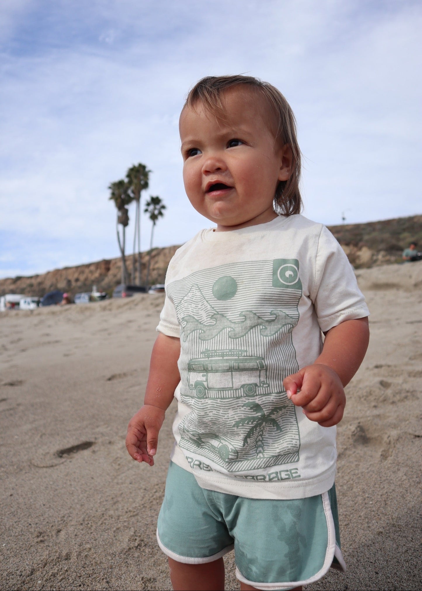 stamp kids tee on model